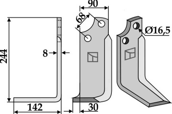 Fräsmesser 244x90mm, links